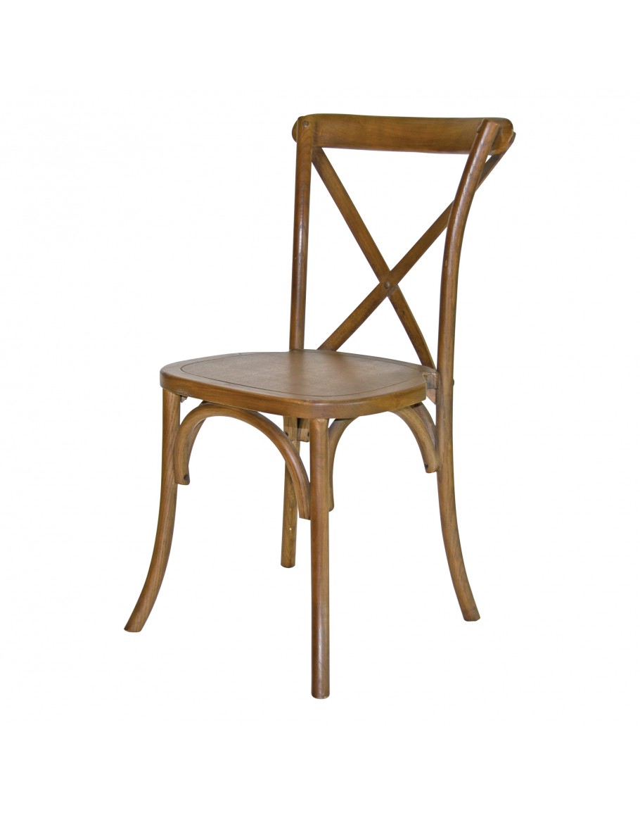 Lucca X Back Wood Chair Rustic